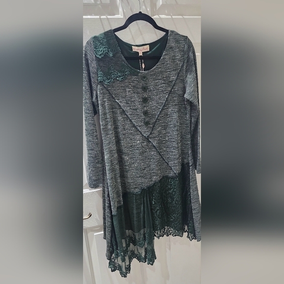 Pretty Angel Long Sleeve Lace Embellished Dress Tunic - Picture 2 of 7